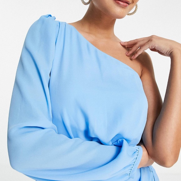 Vila one shoulder dress perfect for this spring-summer in Blue - Picture 4 of 6